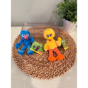 Sesame Street Big Bird Grover Plush Finger Puppets - NWT